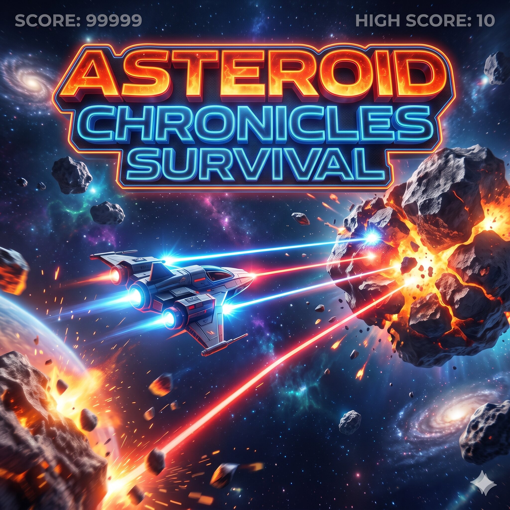Falling Asteroids Space Typing Game