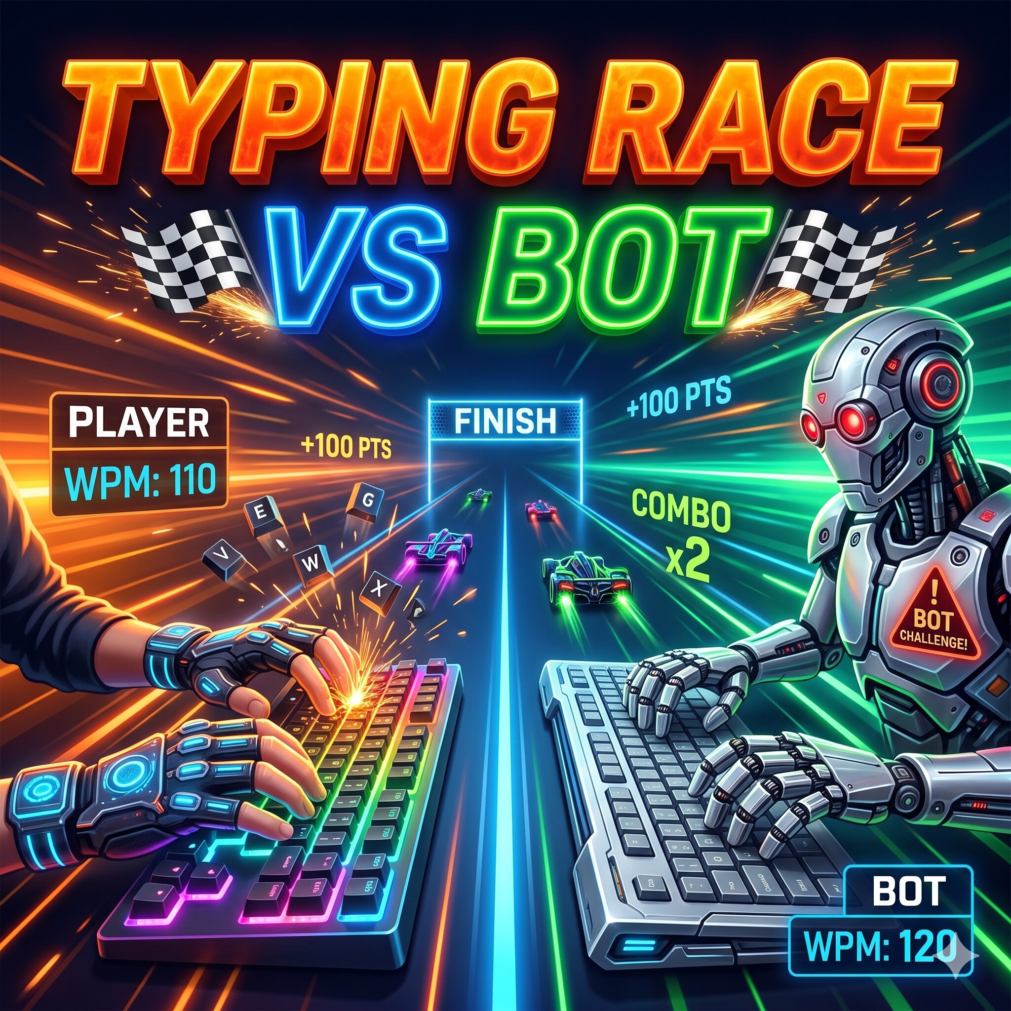 Typing Race Game vs AI Bot